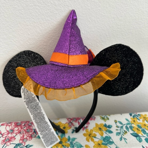 Halloween Minnie Ears Witch Hat Disney Headband Purple Orange Mickey Ears - Picture 5 of 9